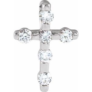 Ladies Natural Diamond Cross Pendant (Si2-Si3, G-H) — Platinum
