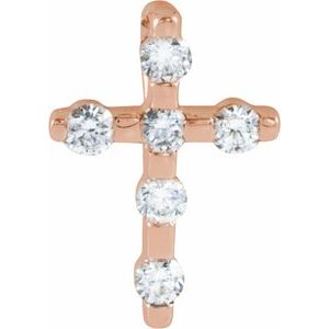 Ladies Natural Diamond Cross Pendant (I1, G-H) — 14K Rose Gold