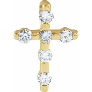 Ladies Natural Diamond Cross Pendant (I1, G-H) — 14K Yellow Gold