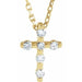 Ladies Natural Diamond Cross Necklace (I1, G-H) — 14K Yellow Gold