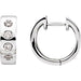 Ladies Natural Diamond 15.2 mm Hoop Earrings (I1, H-I) — 14K White Gold