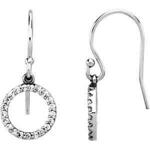 Ladies Natural Diamond Earrings — 14K White Gold