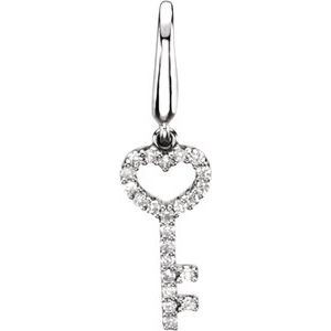 Ladies Natural Diamond Key Charm/Pendant (I1, G-H) — 14K White Gold