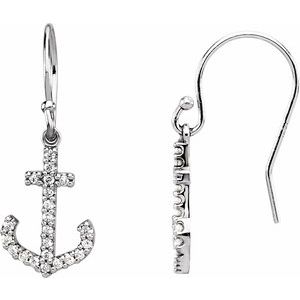 Ladies Natural Diamond Earrings — 14K White Gold