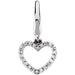 Ladies Natural Diamond Heart Charm/Pendant (I1, G-H) — 14K White Gold