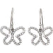 Ladies Natural Diamond Butterfly Earrings — 14K White Gold