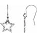 Ladies Natural Diamond Star Earrings — 14K White Gold