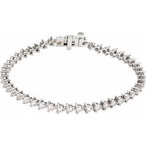 Ladies Natural Diamond Line 7 1/ Bracelet (I1, G-H) — 14K White Gold