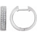 Ladies Natural Diamond 15.5 mm Hoop Earrings (I1, H+) — 14K White Gold