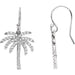 Ladies Natural Diamond Palm Tree Earrings — 14K White Gold