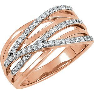 Ladies Natural Diamond Ring (I1, H-I) — 14K Rose Gold