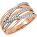 Ladies Natural Diamond Ring (I1, H-I) — 14K Rose Gold