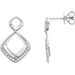 Ladies Natural Diamond Geometric Earrings — 14K White Gold