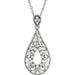 Ladies Natural Diamond Filigree Necklace (I2, G-H) — Sterling Silver