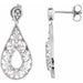 Ladies Natural Diamond Filigree Earrings — Sterling Silver