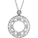 Ladies Natural Diamond Circle Necklace (I2, H+) — Sterling Silver