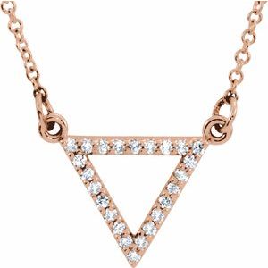 Ladies Natural Diamond Triangle Necklace (I1, G-H) — 14K Rose Gold