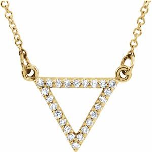 Ladies Natural Diamond Triangle Necklace (I1, G-H) — 14K Yellow Gold