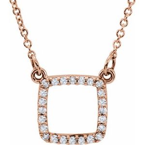 Ladies Natural Diamond Necklace (I1, G-H) — 14K Rose Gold