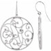 Ladies Natural Diamond Scroll Earrings — Sterling Silver
