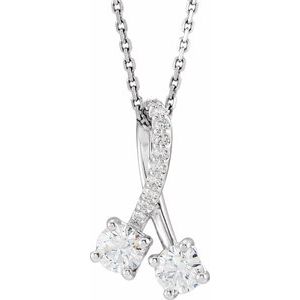 Ladies Natural Diamond Necklace (Si2-Si3, G-H) — Platinum