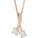 Ladies Natural Diamond Necklace (I1, G-H) — 14K Rose Gold