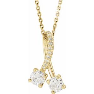 Ladies Natural Diamond Necklace (I1, G-H) — 14K Yellow Gold