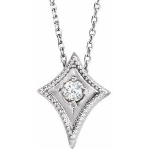 Ladies Natural Diamond Kite Necklace (Si2-Si3, G-H) — Platinum