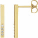 Ladies Natural Diamond Bar Earrings — 14K Yellow Gold