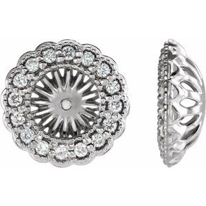 Ladies Natural Diamond Earring Jackets with 6 mm ID — Sterling Silver