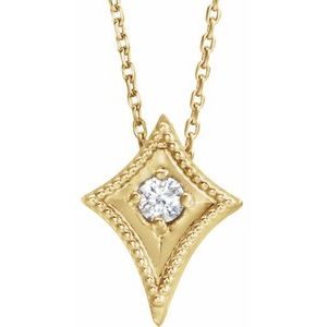 Ladies Natural Diamond Kite Necklace (I1, G-H) — 14K Yellow Gold