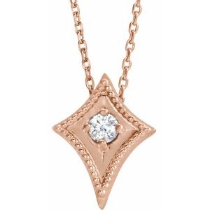 Ladies Natural Diamond Kite Necklace (I1, G-H) — 14K Rose Gold