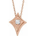 Ladies Natural Diamond Kite Necklace (I1, G-H) — 14K Rose Gold