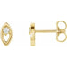Ladies Natural Diamond Solitaire Earrings (I1, G-H) — 14K Yellow Gold