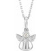 Ladies Natural Diamond Youth Angel Necklace (Si2-Si3, G-H) — Platinum