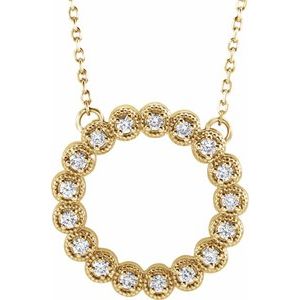 Ladies Natural Diamond Circle Necklace (I1, G-H) — 14K Yellow Gold
