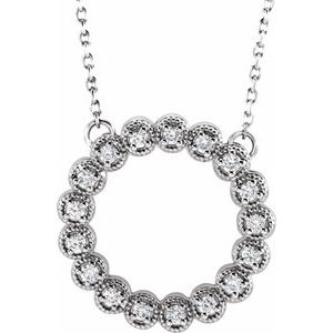 Ladies Natural Diamond Circle Necklace (Si2-Si3, G-H) — Platinum
