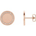 Ladies Natural Diamond Engravable Earrings — 14K Rose Gold