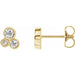 Ladies Natural Diamond Geometric Cluster Earrings — 14K Yellow Gold