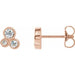 Ladies Natural Diamond Geometric Cluster Earrings — 14K Rose Gold