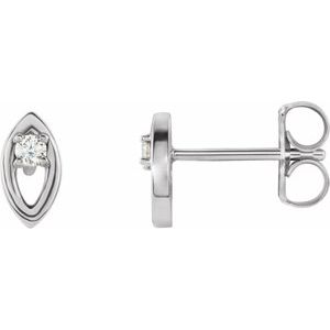 Ladies Natural Diamond Solitaire Earrings (I1, G-H) — Sterling Silver