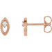 Ladies Natural Diamond Solitaire Earrings (I1, G-H) — 14K Rose Gold