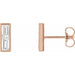 Ladies Natural Diamond Bar Earrings — 14K Rose Gold