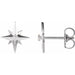 Ladies Natural Diamond Star Earrings (I1, G-H) — Sterling Silver