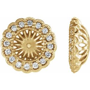 Ladies Natural Diamond Earring Jackets with 6 mm ID — 14K Yellow Gold