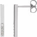 Ladies Natural Diamond Bar Earrings — Sterling Silver