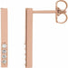 Ladies Natural Diamond Bar Earrings — 14K Rose Gold