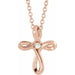 Ladies Natural Diamond Cross Necklace (I1, G-H) — 14K Rose Gold