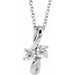 Ladies Natural Diamond Two-Stone Bypass Necklace (Si2-Si3, G-H) — Platinum