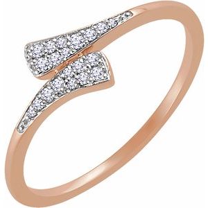 Ladies Natural Diamond Ring (I1, H+) — 14K Rose Gold